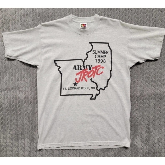Vintage 1998 Army JROTC Summer Camp Ft. Leonard Wood,‎ MO Shirt Size Large - Picture 1 of 9